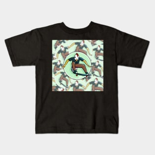 Skate Chicken Pattern Kids T-Shirt